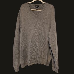 Eddie Bauer Men's V-Neck Greenish Gray Sweater Size XXL Cotton Nylon Blend